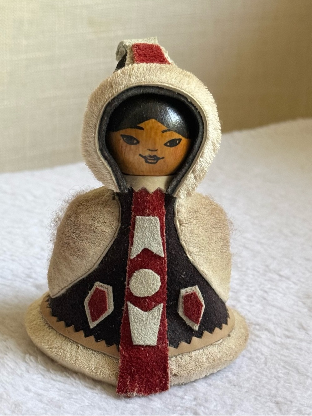 Vintage USSR Russian Felt Doll Indigenous Arctic Fur Coat Figurine 1987 eskimo